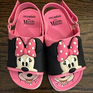 New Mini Melissa Beach Slide Sandal + Mickey & Friends NWT Size USA 10   27 EU